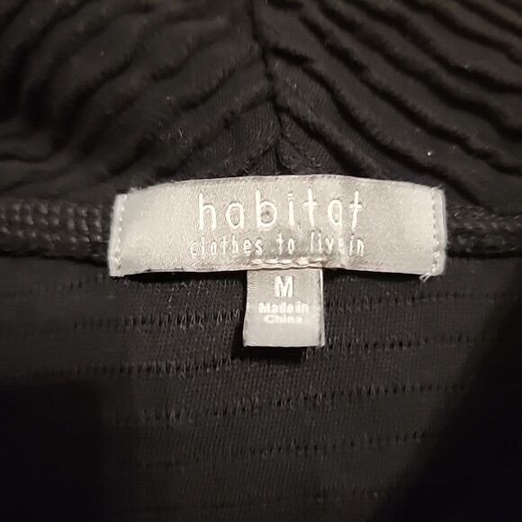 Womens Habitat Clothes To Live In Textured Cowl Neck Blouse Size M Black Pockets - Picture 3 of 6